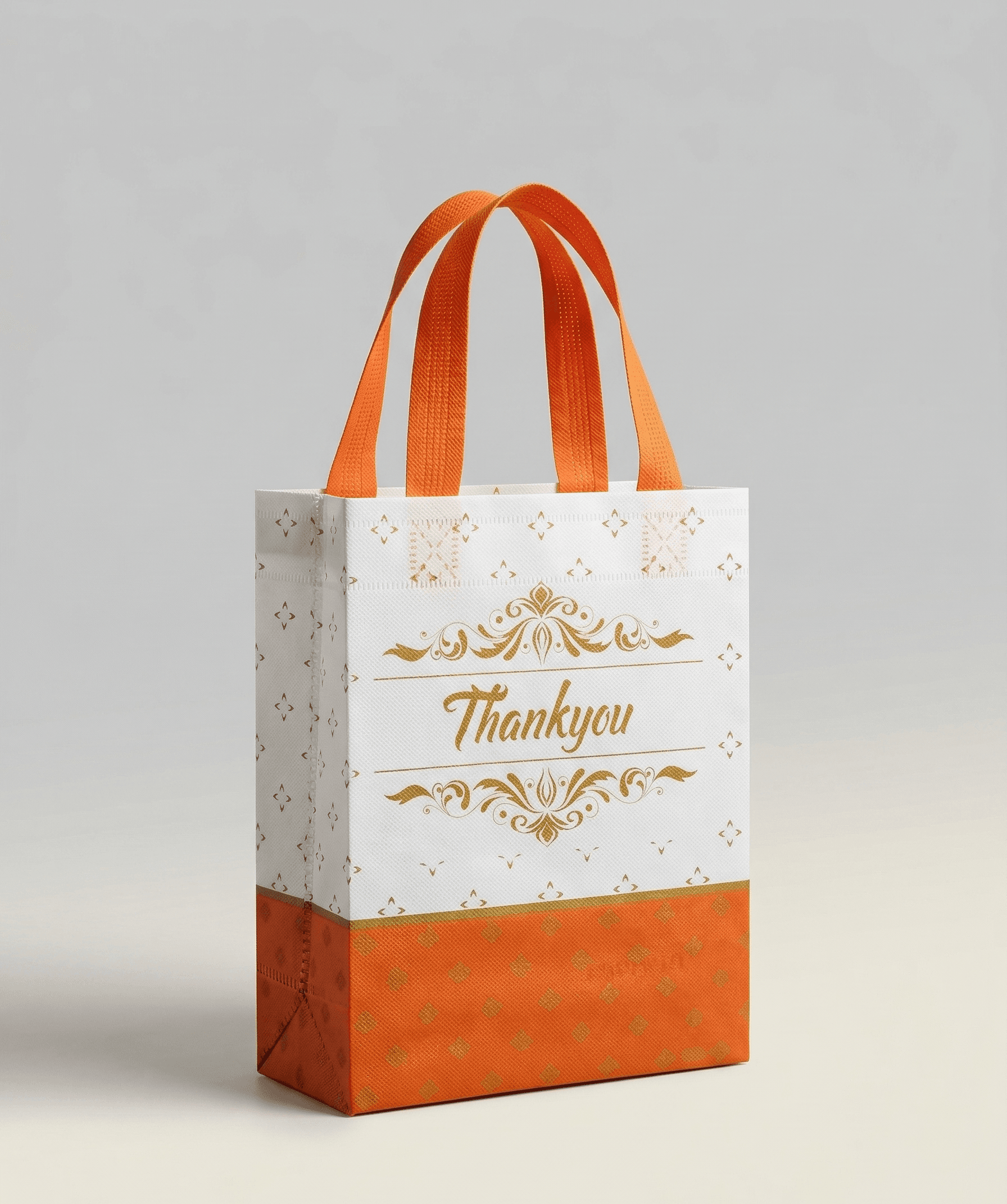 PVC Wedding Return Gift Bags Orange (9x7x3.25 Inches) | Designer Gift Bags