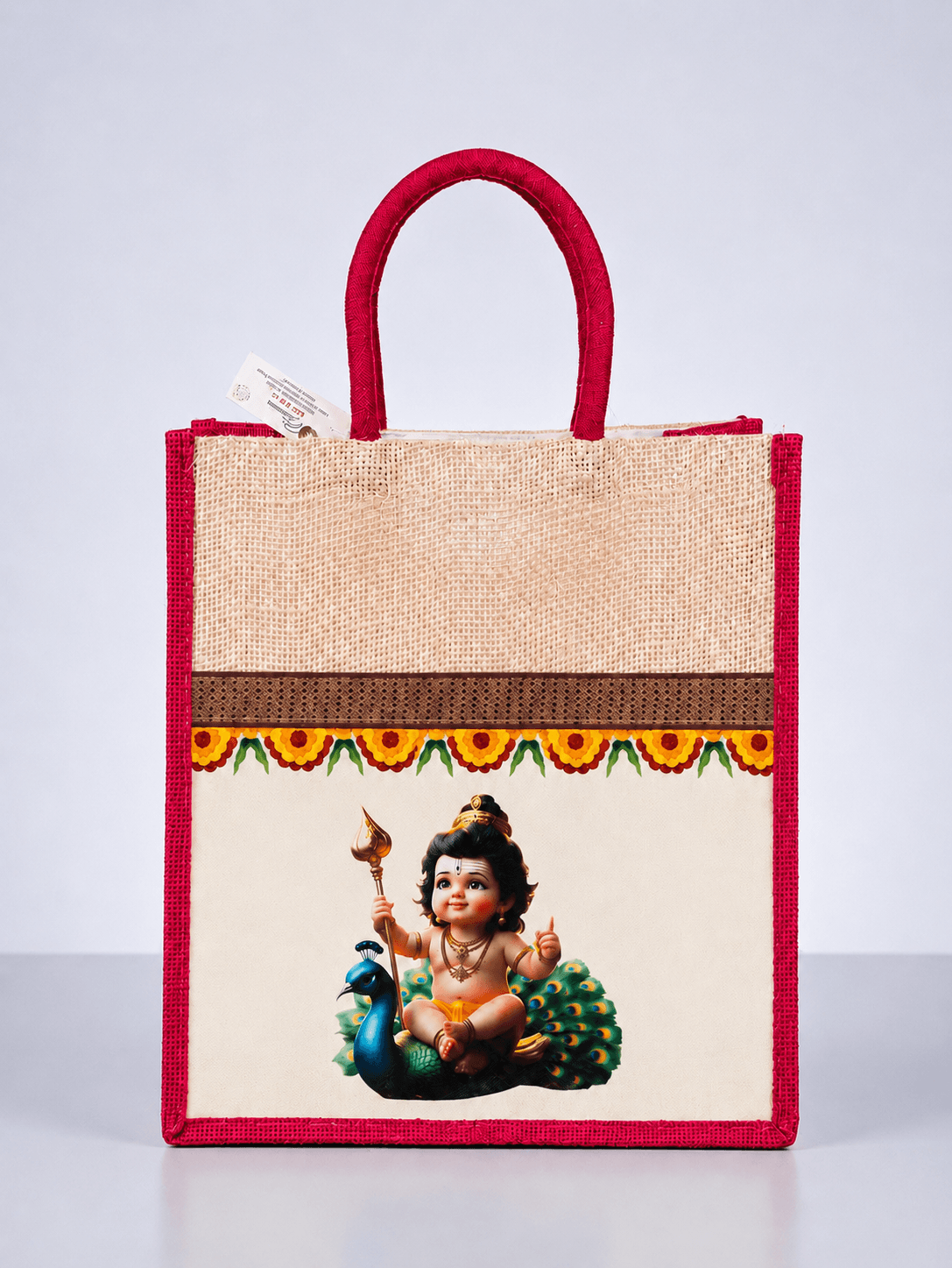 Premium Bala Murugan Printed Jute Carry Bag
