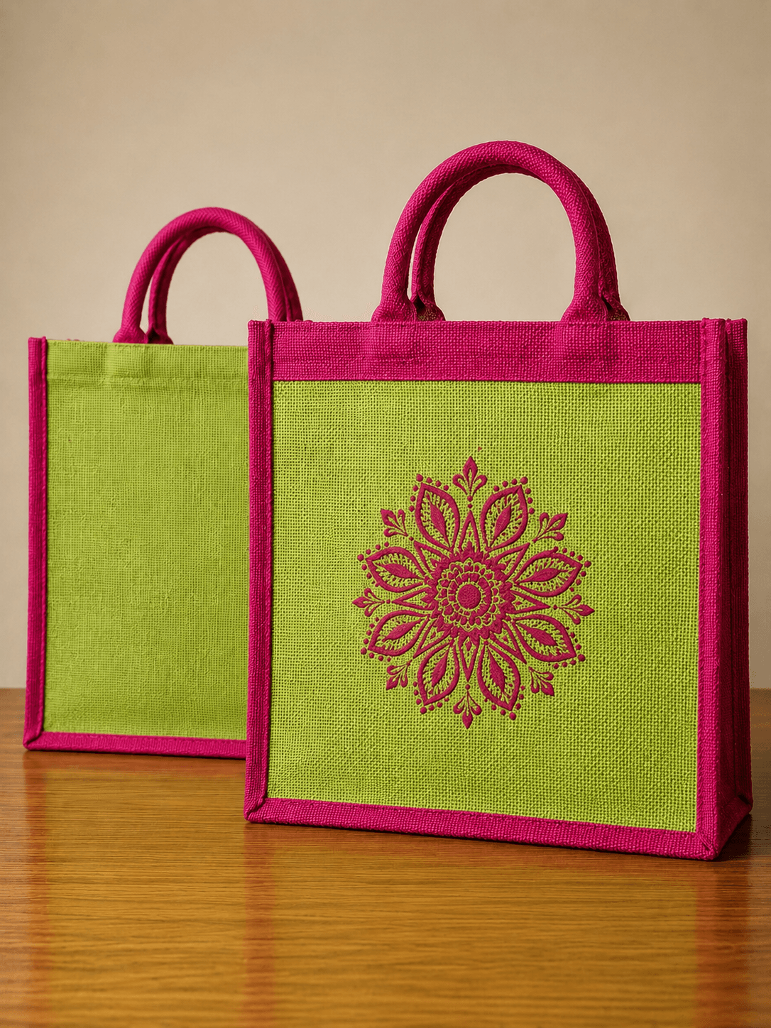 Premium Floral Printed Jute Bag