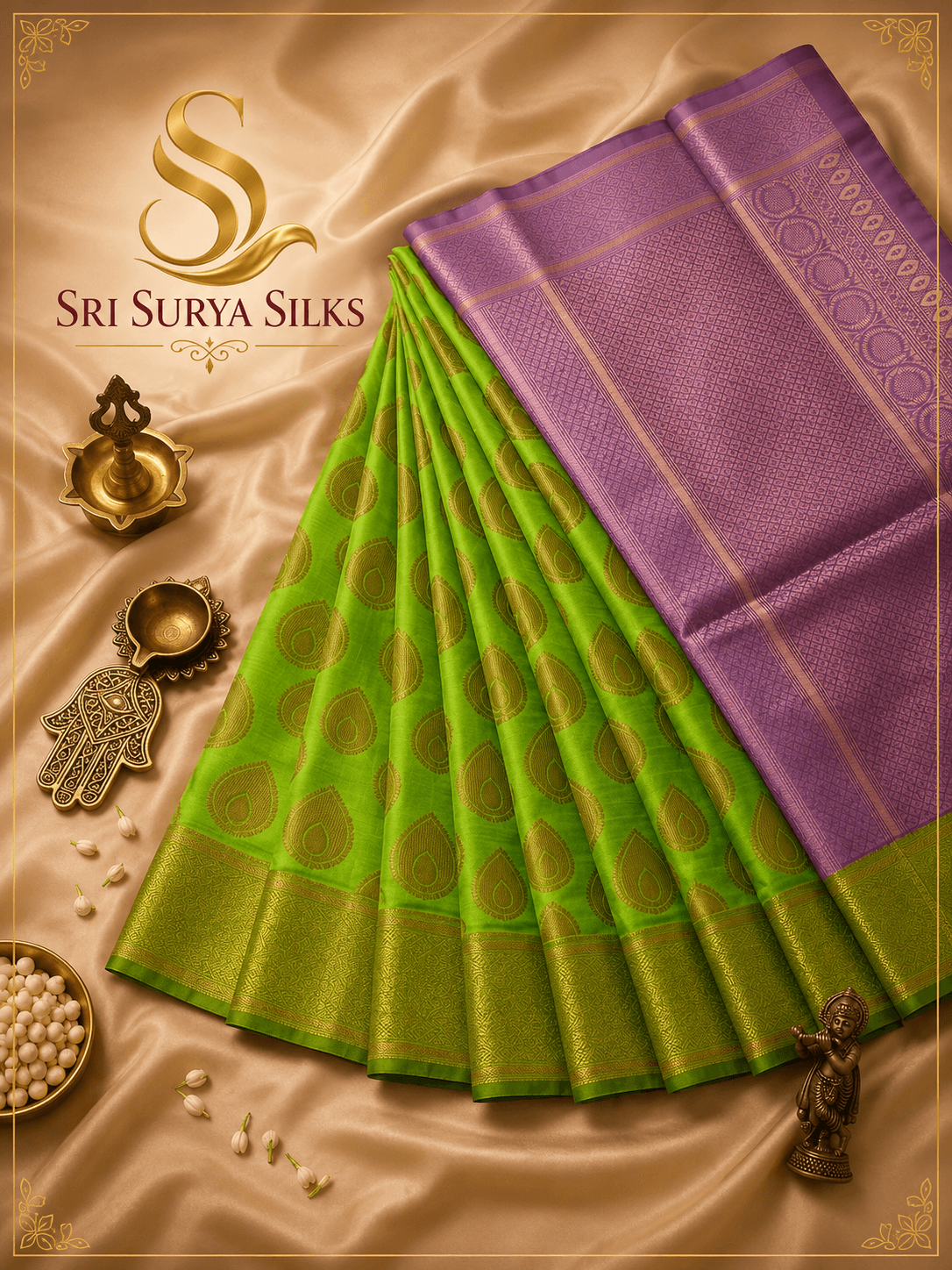 Semi Kubera bridal rapier fancy light weight silk saree