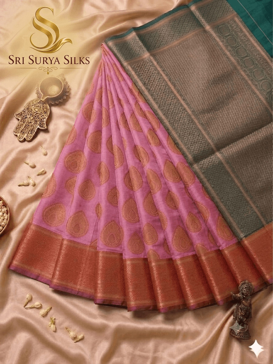 Semi Kubera bridal rapier fancy light weight silk saree